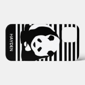 Zwart-wit Panda en Stripes gepersonaliseerd Case-Mate iPhone Case (Achterkant (horizontaal))