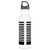 Zwart-wit Panda en Stripes gepersonaliseerd Waterfles (Achterkant)