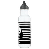 Zwart-wit Panda en Stripes gepersonaliseerd Waterfles (Rechts)
