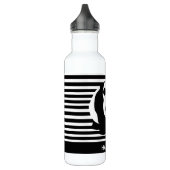 Zwart-wit Panda en Stripes gepersonaliseerd Waterfles (Links)