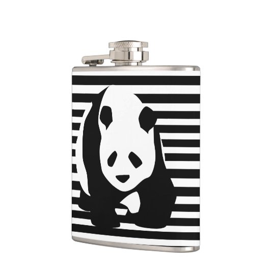 Zwart-wit Panda en Stripes Heupfles (Links)