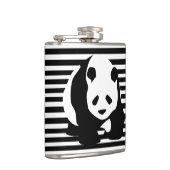 Zwart-wit Panda en Stripes Heupfles (Rechts)