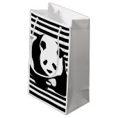 Zwart-wit Panda en Stripes Klein Cadeauzakje (Achterkant Gekanteld)
