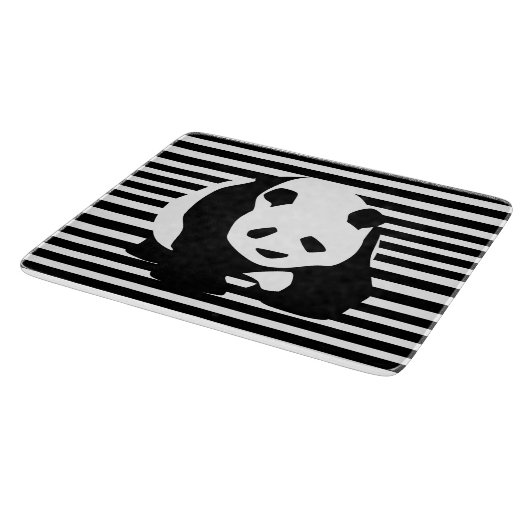 Zwart-wit Panda en Stripes Snijplank (Hoek)