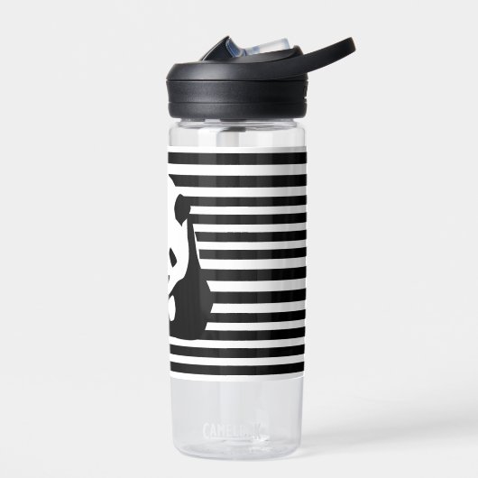 Zwart-wit Panda en Stripes Waterfles (Links)