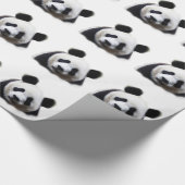 Zwart & Wit Panda Kerst Inpakpapier (Hoek)