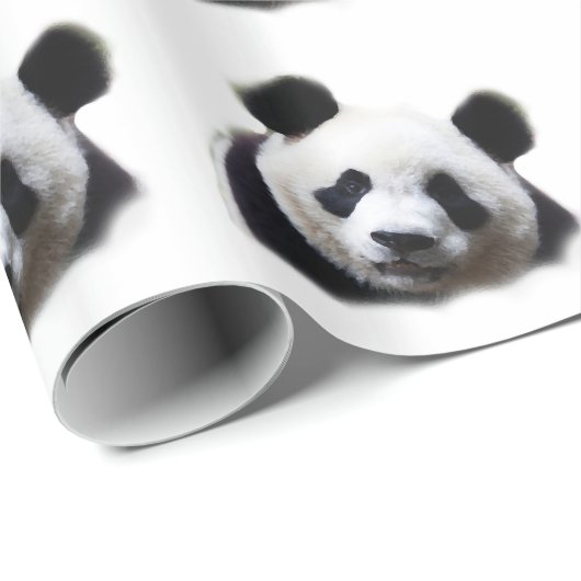 Zwart & Wit Panda Kerst Inpakpapier (Rol Hoek)