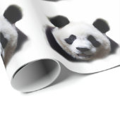 Zwart & Wit Panda Kerst Wrapping Papier (Rol Hoek)