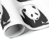 Zwart & Wit Panda Kerst Wrapping Papier (Rol Hoek)