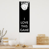 Zwart-wit panoramisch Basketball-Poster Poster (Keuken)