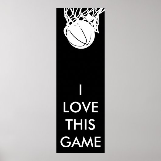 Zwart-wit panoramisch Basketball-Poster Poster (Voorkant)
