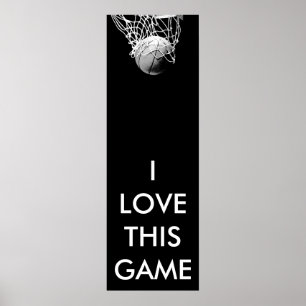 Zwart-wit panoramisch Basketball-Poster Poster