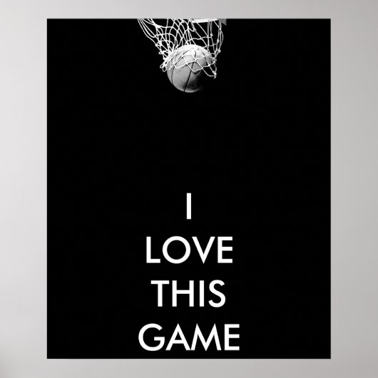 Zwart-wit panoramisch Basketball-Poster Poster (Voorkant)