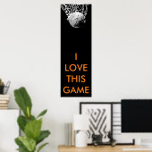 Zwart-wit panoramisch Basketball-Poster Poster (Thuiskantoor)