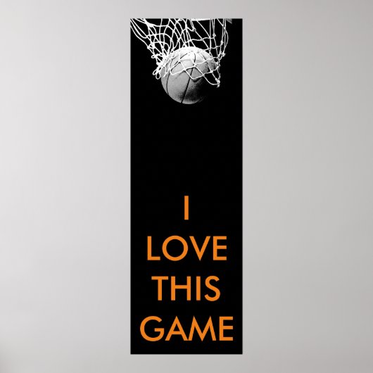 Zwart-wit panoramisch Basketball-Poster Poster (Voorkant)