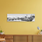 Zwart-wit panoramisch Dallas Skyline Uitzicht Canv Canvas Afdruk (Insitu (Woonkamer))