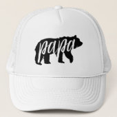 Zwart-wit papa Beer Trucker Pet (Voorkant)