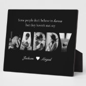 Zwart & Wit Papa Fotocollage Keepsake Gift Fotoplaat (Zijkant)