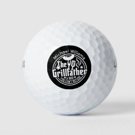 Zwart Wit Papa Gepersonaliseerde BBQ Grillfather Golfballen
