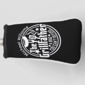 Zwart Wit Papa Gepersonaliseerde BBQ Grillfather Golfheadcover (Voorkant)