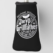 Zwart Wit Papa Gepersonaliseerde BBQ Grillfather Golfheadcover (Draai 90)