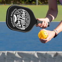 Zwart Wit Papa Gepersonaliseerde BBQ Grillfather Pickleball Paddle