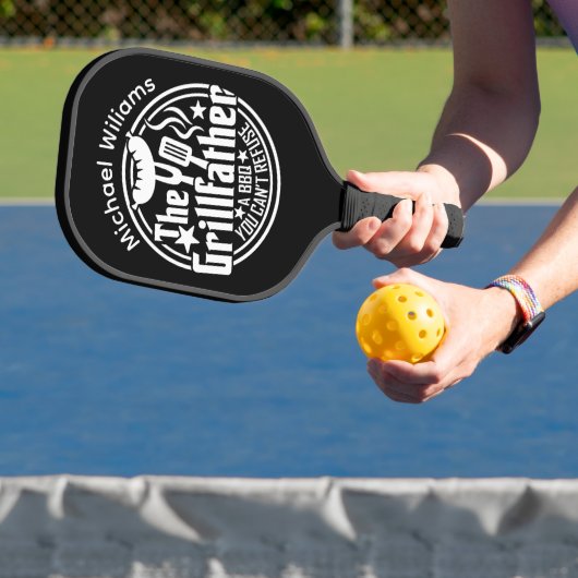 Zwart Wit Papa Gepersonaliseerde BBQ Grillfather Pickleball Paddle (Insitu)