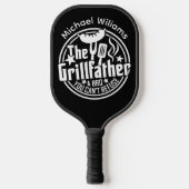 Zwart Wit Papa Gepersonaliseerde BBQ Grillfather Pickleball Paddle (Voorkant)