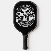 Zwart Wit Papa Gepersonaliseerde BBQ Grillfather Pickleball Paddle (Achterkant)