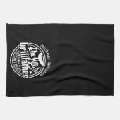 Zwart Wit Papa Gepersonaliseerde BBQ Grillfather Theedoek (Horizontaal)