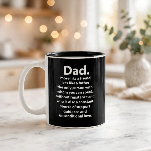 Zwart-wit papa pappa citaat tweekleurige koffiemok