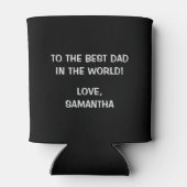 Zwart-wit papa typografie Word Cloud Blikjeskoeler (Achterkant)