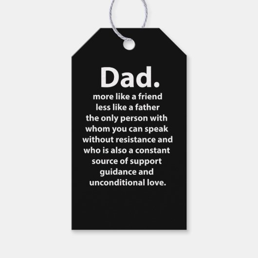 Zwart-Wit Papa Vader Citaat  Cadeaulabel (Voorkant)