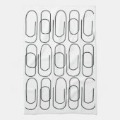 Zwart-wit paperclipmotief theedoek (Verticaal)