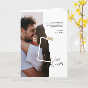 Zwart-wit papier bruiloft Jubileum Kaart