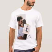 Zwart-wit papier bruiloft Jubileum T-shirt (Voorkant)