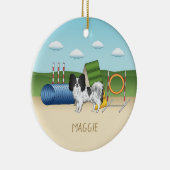 Zwart-wit papier met flexibele apparatuur keramisch ornament (Rechts)