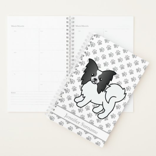 Zwart-wit papier met zelftekenfilm planner (Display)