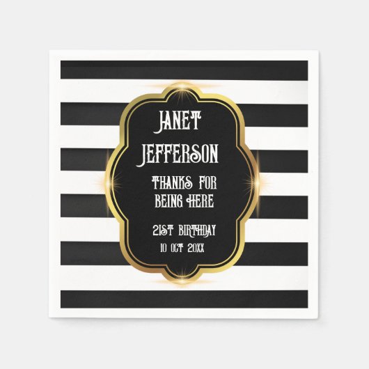 Zwart-wit papier servet (Voorkant)