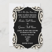 Zwart-wit papier, snijdvocht bruiloft kaart (Achterkant)