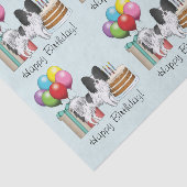 Zwart-wit Papillon Dog kleurrijke verjaardag Tissuepapier (Detail)