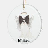 Zwart & Wit Papillon Sympathie Herdenking Keramisch Ornament (Links)