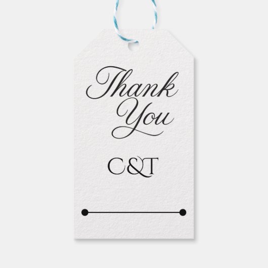 Zwart & Wit Parel Champagne Glazen bruiloft Cadeaulabel (Achterkant)