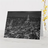 Zwart Wit Parijs City Night Eiffeltoren Europees Kaart (Gele Bloem)