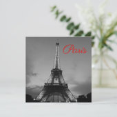 Zwart Wit Parijs City Night Eiffeltoren Europees Kaart (Staand voorkant)