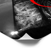 Zwart Wit Parijs City Night Eiffeltoren Europees Perfect Poster (Hoek)