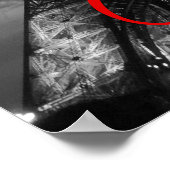 Zwart Wit Parijs City Night Eiffeltoren Europees Poster (Hoek)