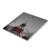 Zwart Wit Parijs City Night Eiffeltoren Europees Tegeltje (Zijkant)