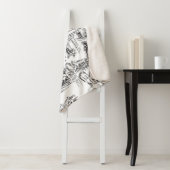 Zwart-wit Parijs Eiffel Toile Sherpa Deken (In situ)