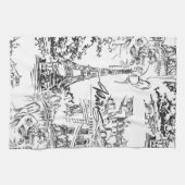 Zwart-wit Parijs Eiffel Toile Theedoek (Horizontaal)